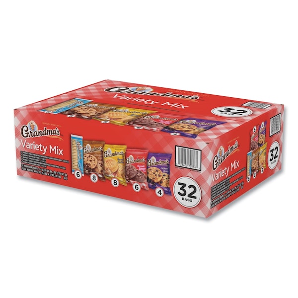Grandmas Cookies Variety Tray, Assorted Flavors, 6 3.25 oz, 26 2.5 oz, 32PK FRI73977 - main